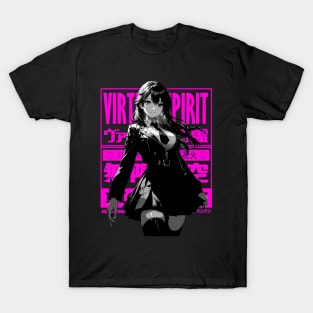 Goth Grunge Anime Manga Girl Cyberpunk Aesthetic Futuristic Japanese Streetwear T-Shirt